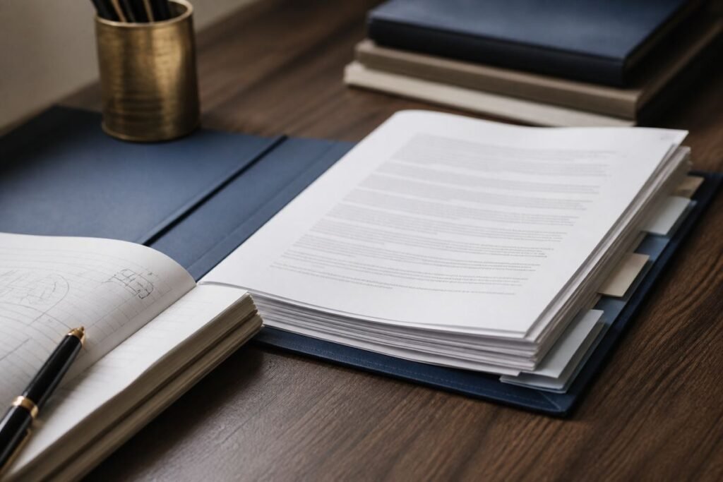 Documentos de contrato social e governança empresarial em Londrina — imagem editorial